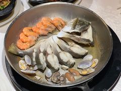 干锅油盐焗鲳鱼-百味馆·海鲜·湛江菜(后海花园店)