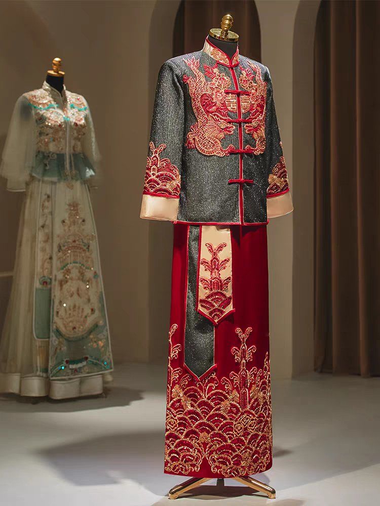 男士秀禾服接亲婚服中式礼服