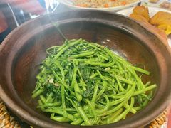 啫啫虾酱空心菜-熠盛粤味(永康路店)