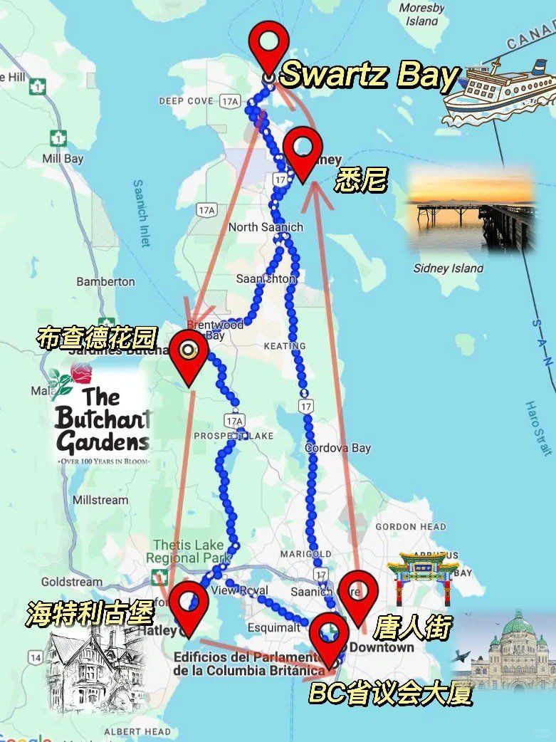 维多利亚1日游➕地图