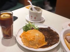 黑椒牛扒蛋包饭-锦园春香港茶餐厅(西海湾旗舰店)