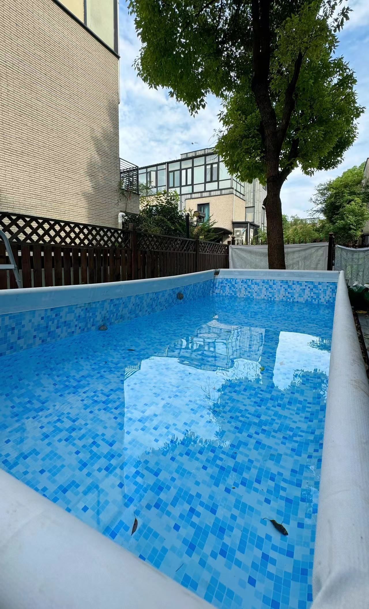 别墅游泳池的夏日清凉