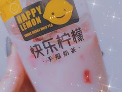 草莓麻薯风味奶茶-快乐柠檬(银泰百货大红门店)