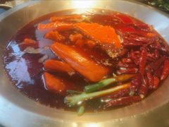 牛油红锅-王婆乔鲜鱼自助火锅(蜀汉路店)