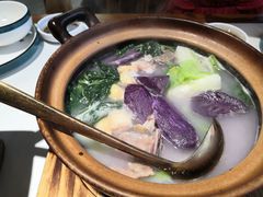 咸骨紫薯煲淋大芥兰-猪腰一家·地道佛山菜(盐步店)