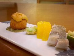 蟹肉可乐饼与油淋小黄鱼-九献创意菜·牛排料理(亮马河花园店)