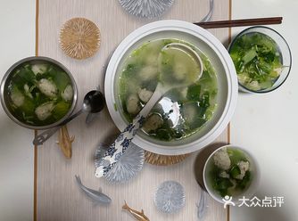 三月二十四日星期天，做了一盆小白菜肉丸子汤
