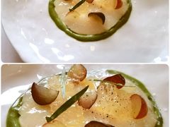 真鲷刺身和青豆沙拉酪乳油醋汁-Jean Georges