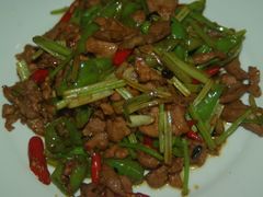 小炒鹿肉-姥家大锅台水库渔家