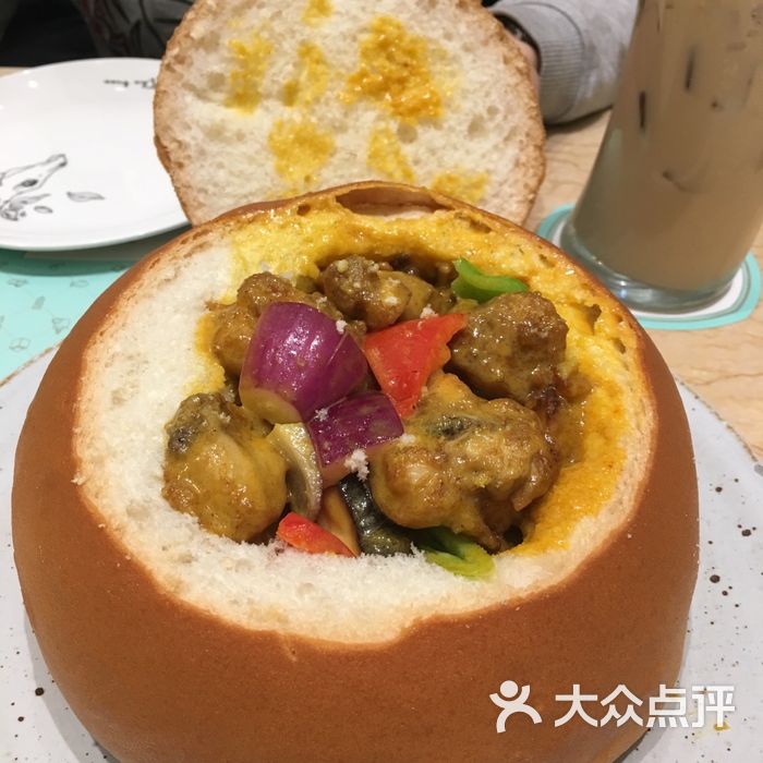 大树餐厅咖喱面包鸡图片