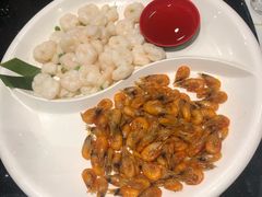 油爆虾拼虾仁-上海1号私藏菜(静安店)