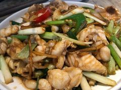 姜葱炒鱼腩-淘米捞·米汤脆鲩鱼火锅(福田皇岗店)