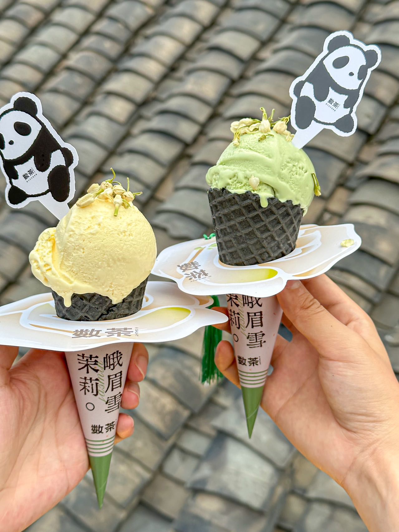 宽窄巷子里的熊猫冰淇淋太可爱了吧!