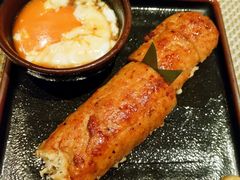 竹筒烤鸡肉丸配温泉蛋-田野日本料理(仙霞路店)