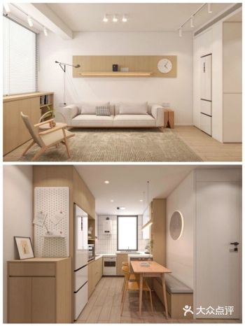 80㎡日系原木风卡座设计拯救小户型餐厅