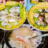 【现切猪杂鲜活海鲜🦐粥底5元 现煮烟火气🔥】