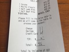 账单-The Meat & Wine Co Southbank(南岸店)