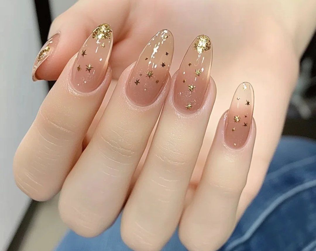 透明感星空美甲