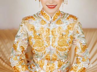 上海试纱/最美金色中式嫁衣  龙凤褂 百褶铺床