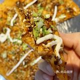 腌鸡排剩余的面糊变成披萨🍕[胜利][胜利][胜利]