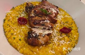 Pumpkin Risotto with Chicken Thigh