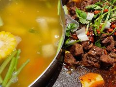 秘制鲜牛腩鸳鸯锅-今日炊牛·潮汕牛肉火锅(华采天地店)