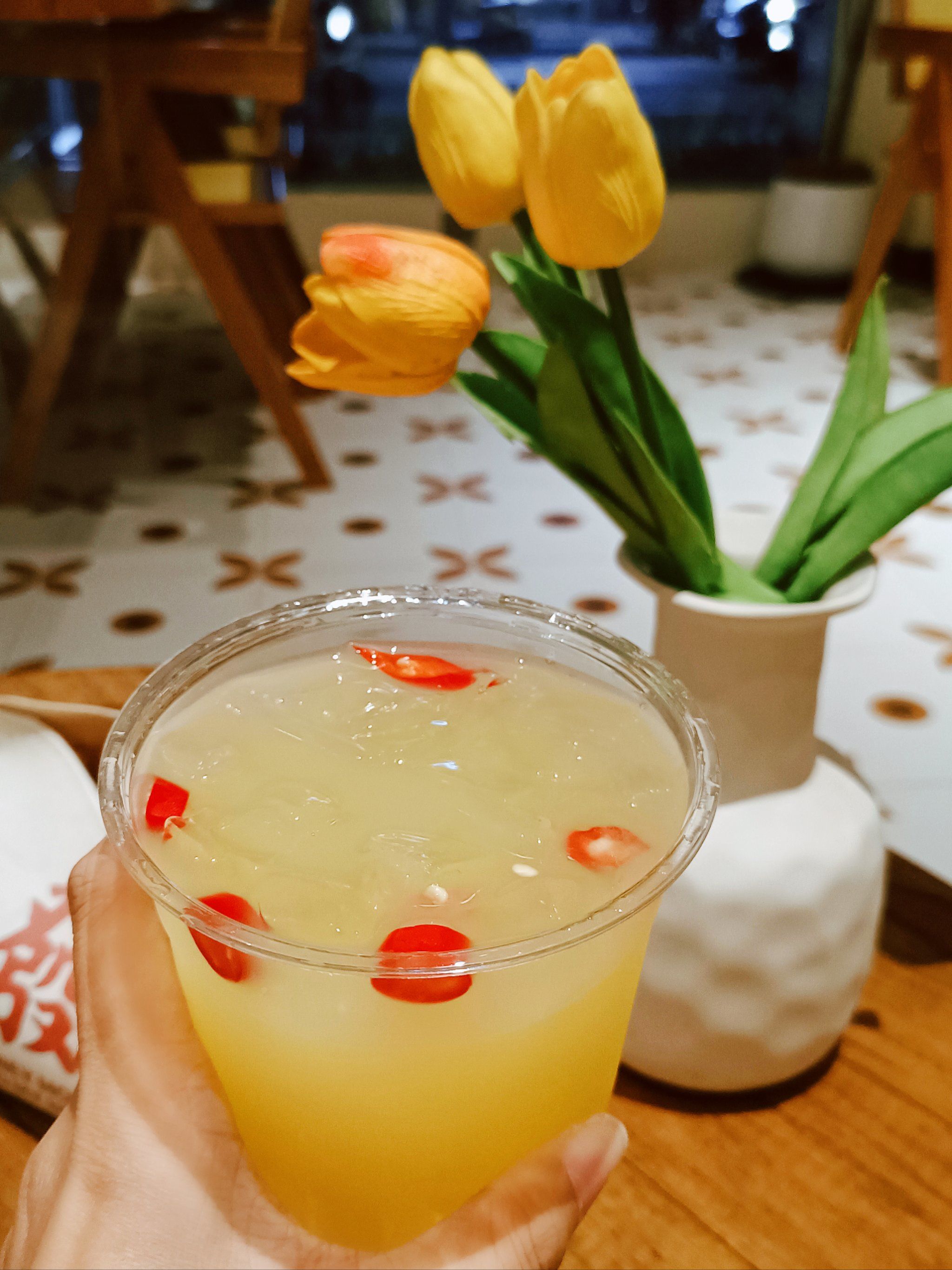喝到了!小米辣酸木瓜汁!