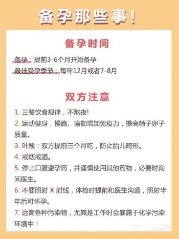 一次就中备孕干货+孕期注意事项