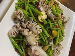 茼蒿菌菇炒海兔-南山酒肆(南山董事绘店)