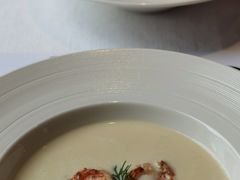 虾仁蘑菇芦笋浓汤-The V泽惟·低温慢煮料理