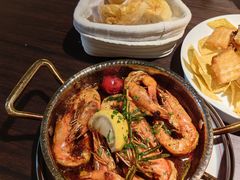 橄榄油蒜香煎虾-庐灶江南·江南菜·四合院Bistro(东直门雍和宫·原华侨宾馆店)