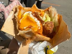 -小红车炸蛋葱油饼