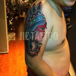 NewSchool风格印第安女神 用时5个小时.一次完成 纹身师：杰Tattoo刺青主理人 TianJinChina中国天津-杰TATTOO刺青
