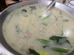 锅仔小白菜汆丸子-王学胜肉饼