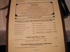 菜单-Keens Steakhouse