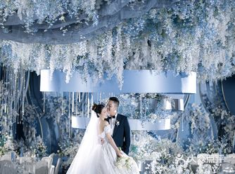  - 蓝色唯美梦幻花海婚礼 珠帘、纱幔、蓝蔷薇、白蔷