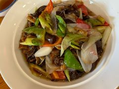 鲜肉蘑炒肉-大清花饺子(山庄店)