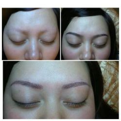 美女客人K小姐 韩式塑眉前后对比-艾妃罗高科美肤美甲美睫健康管理