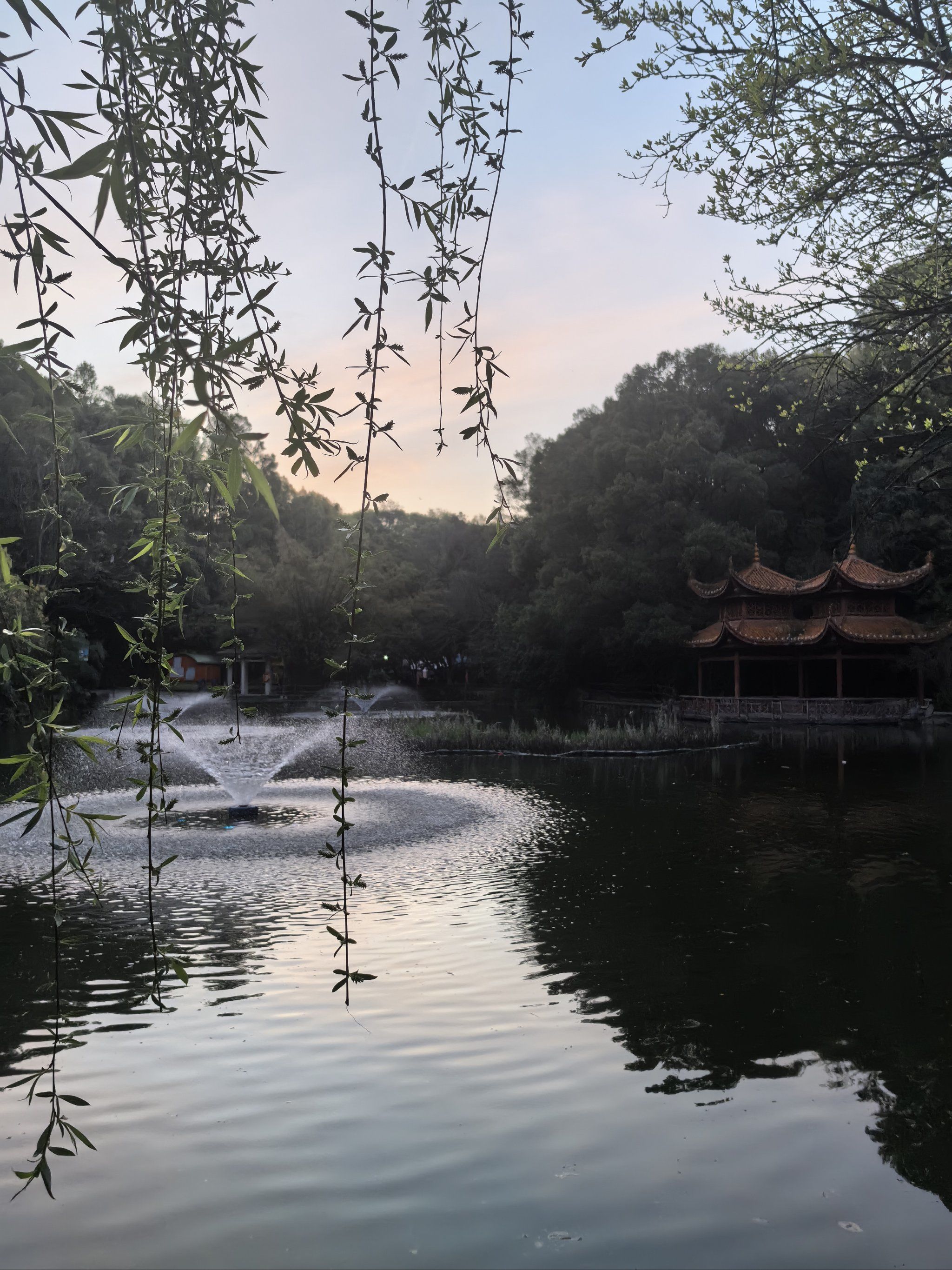 难得的春日晚霞︱南郊公园,长沙人的御园