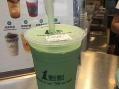 波霸抹茶拿铁+椰果-1点点(东门电玩城店)