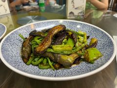 茄子炒豆角-老家黄墩饭店