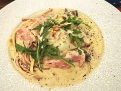 日式溫泉蛋野菌烩培根扁面-Mark&Mars Restaurant