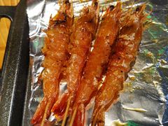 烤虾-路边摊小炉子烧烤