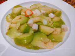鲜贝丁烧绿茄子-宝轩渔府·老字号海鲜·正宗津菜(水上店)