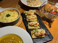 奶油蘑菇培根意面-秀儿家の小确幸花园西餐厅