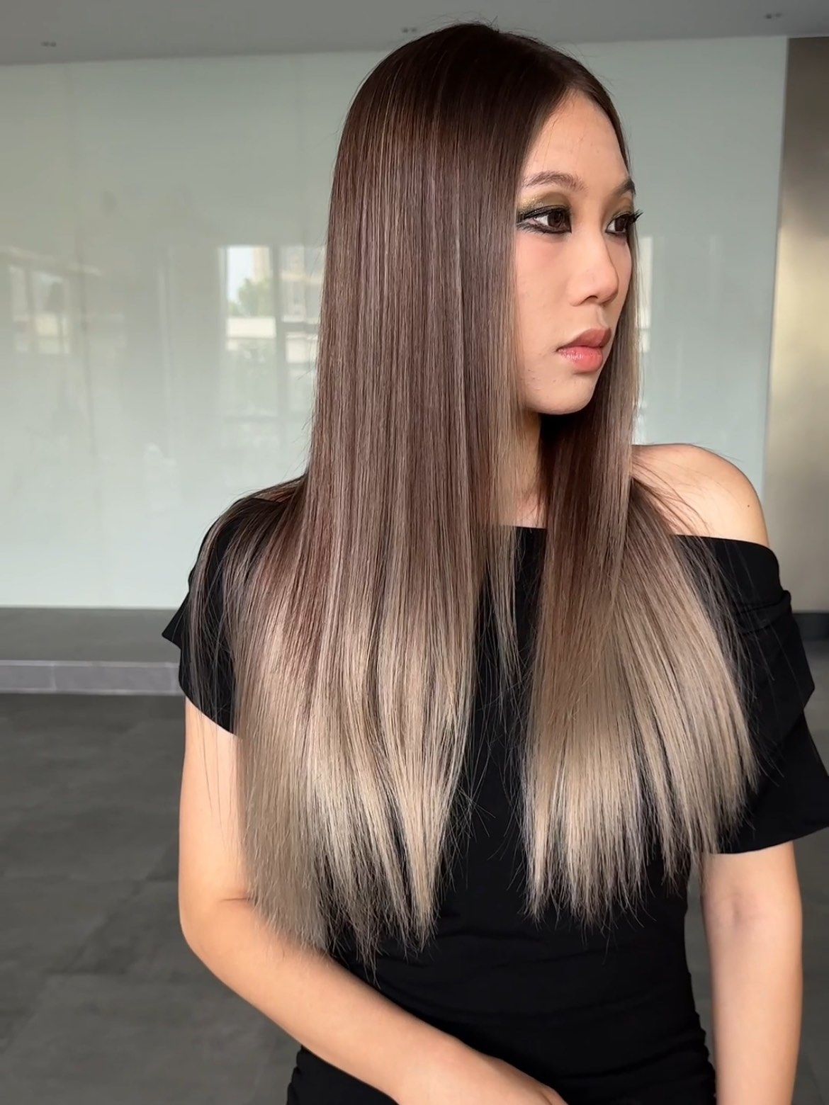 灰棕混搭染发体验