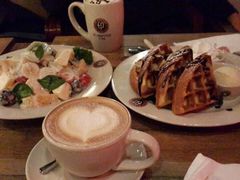 上齐了：沙拉&nbsp;松饼&nbsp;两杯咖啡-印咖啡IN COFFEE(红旗街店)