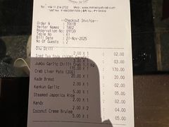 账单-Ministry of Crab(科伦坡店)