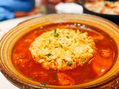 砂锅网红炸蛋焖番茄牛腩-山四砂锅(太原钟楼街店)