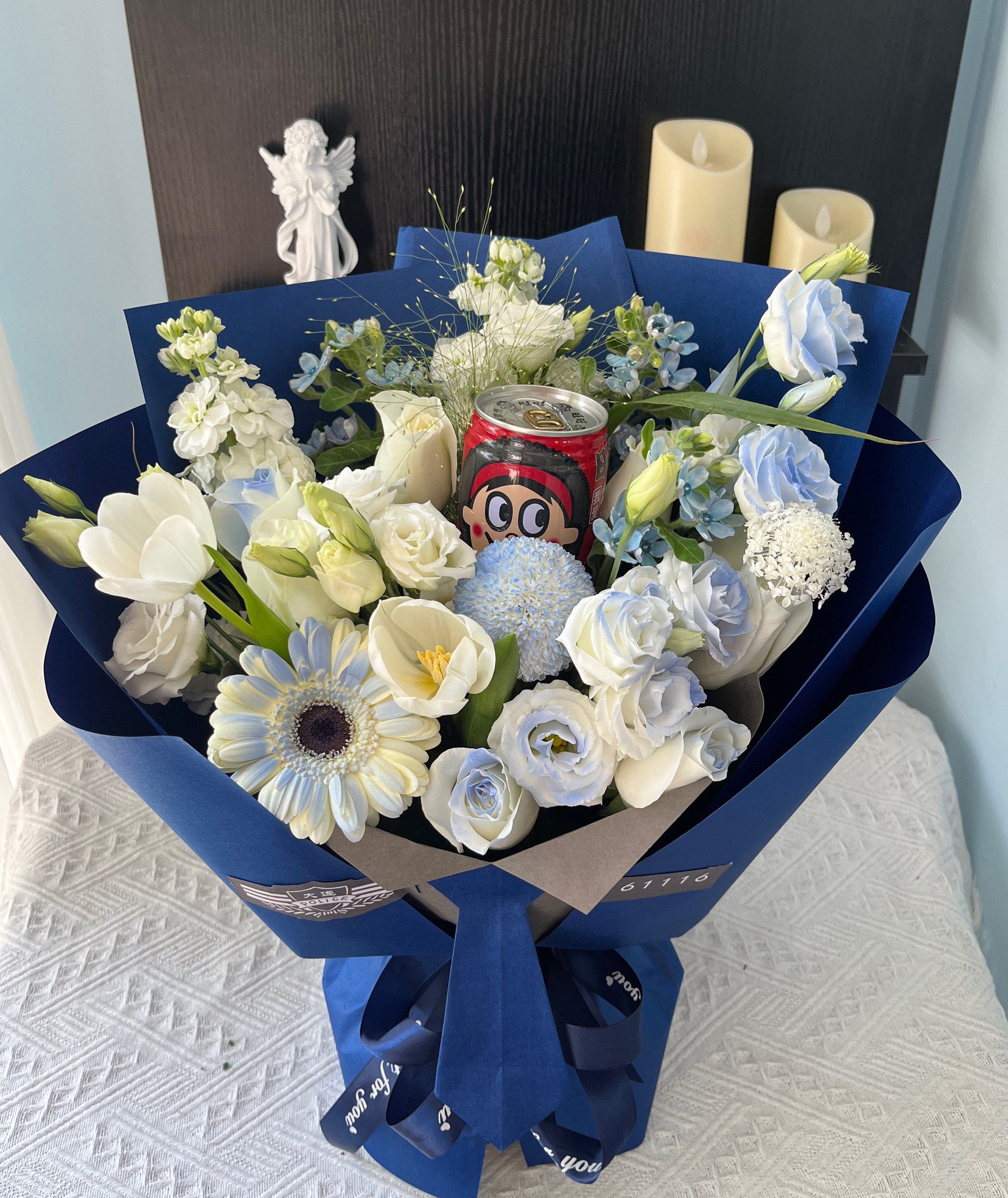 蓝色系花束 #见面花束 #送男朋友花束